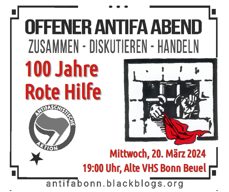 Offener Antifa Abend zu 100 Jahre Rote Hilfe – 100 Jahre Solidarität